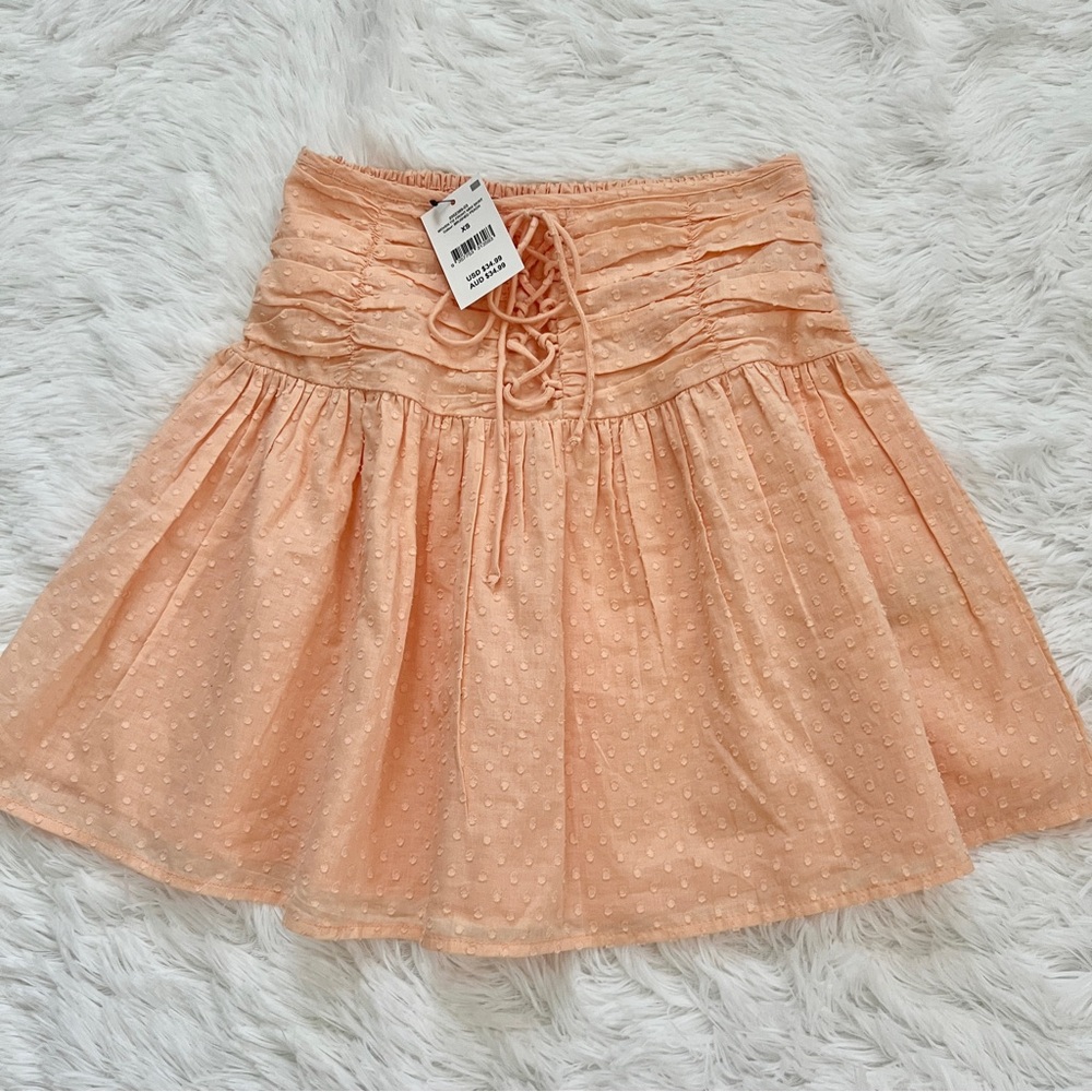 Cotton On tie front mini skirt with shirred back
